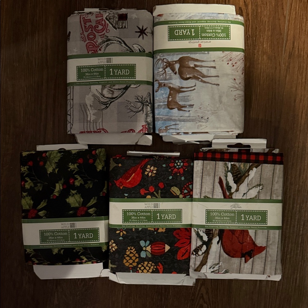 Waverly Holiday Cotton Fabric Bundle - Red, Green, Black, White